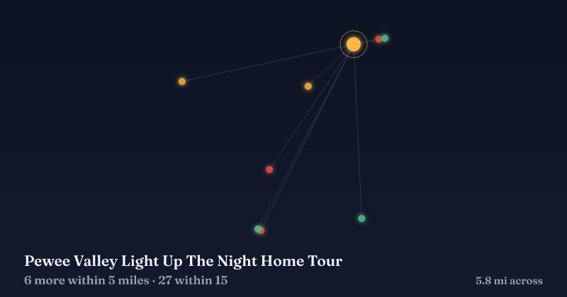 Map of Pewee Valley Light Up The Night Home Tour and the 27 other Christmas light displays within 15 miles